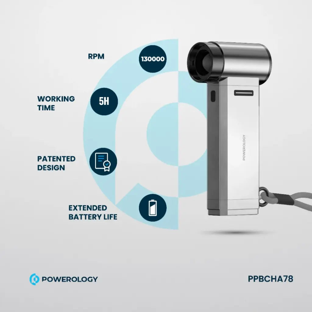 [PPBCHA78] Powerology Turbo Jet Fan & Vacuum - Silver