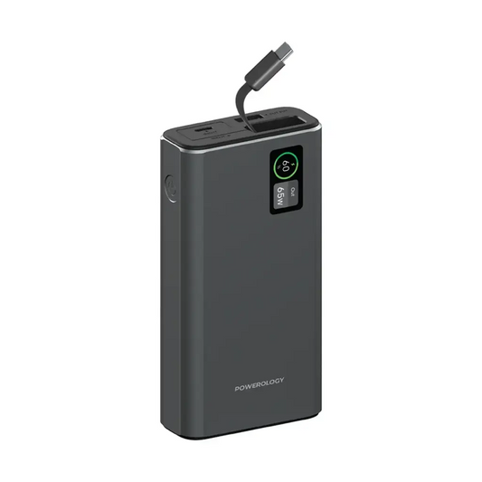 Powerology Aluminum 20000mAh Power Bank - Dark Gray