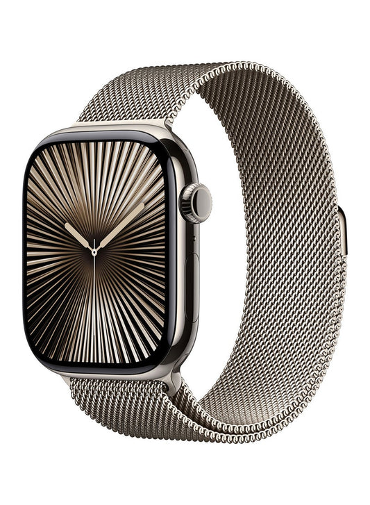Apple Watch Series 10 GPS + Cellular 46mm Natural Titanium Case With Natural Milanese Loop