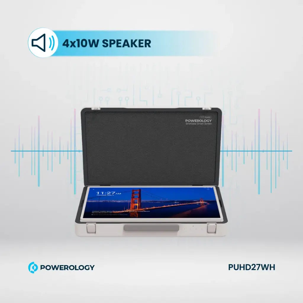 [PUHD27WH] Powerology 27" Android Briefcase Display - White