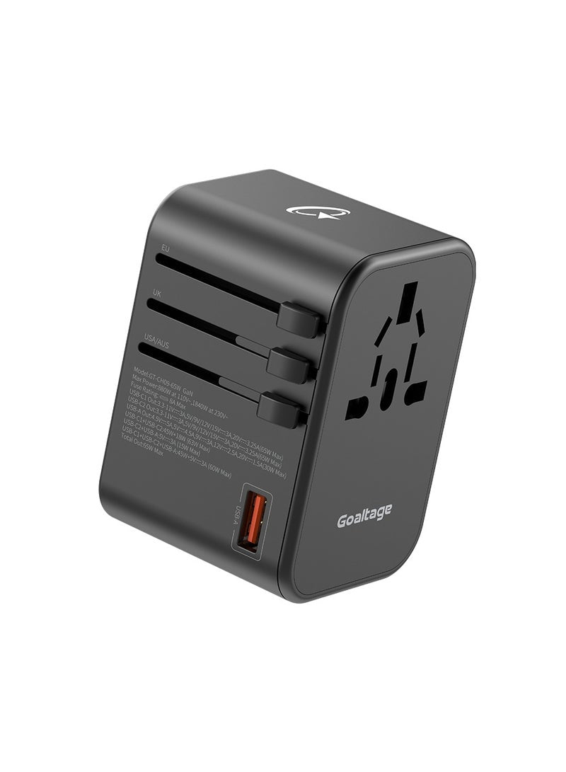 Wall Charger 65W Travel & Safety Protection and Multi-Port Functionality