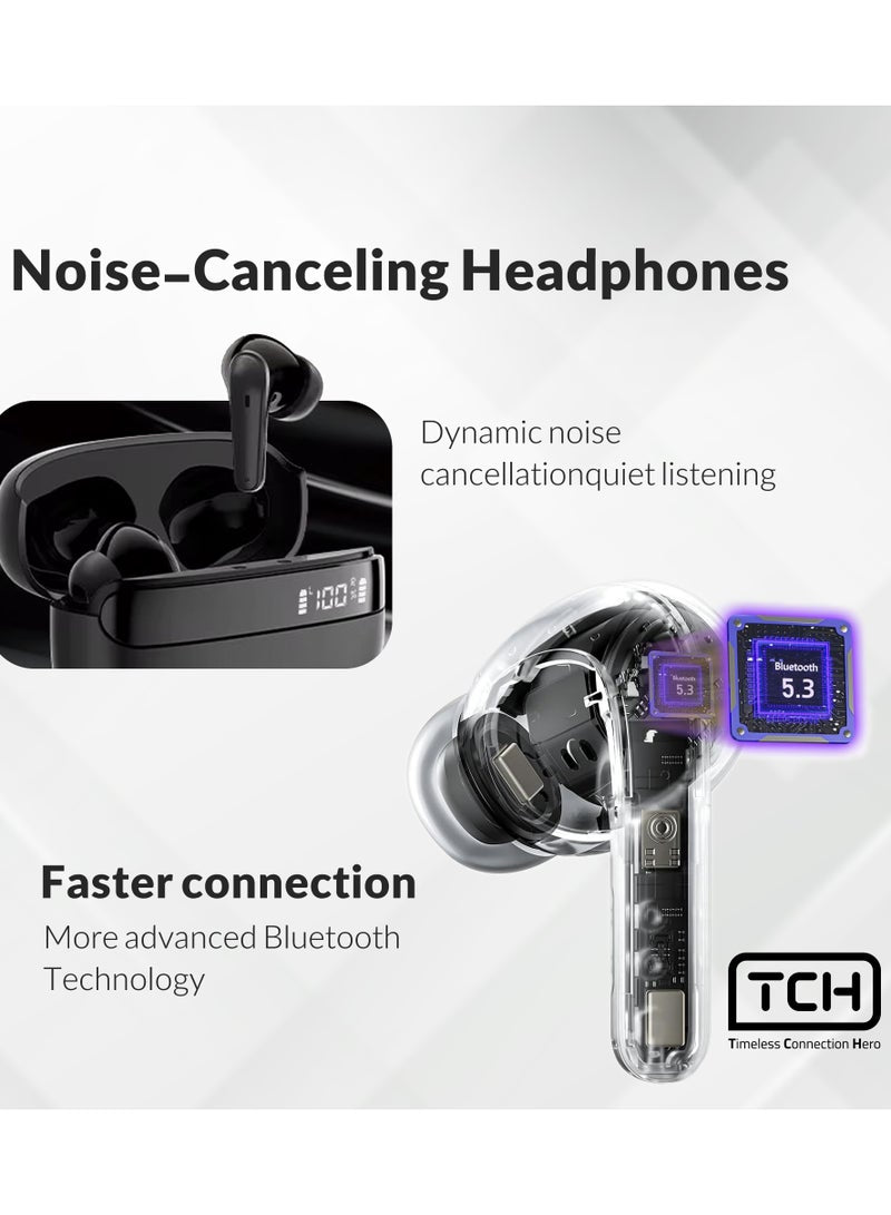 L10 ANC" Wireless Earbuds - Active Noise Cancellation, HiFi" Audio Sound Quality, Powerful Bass, Bluetooth with AI Calls, 4 Mics, IPX4 Waterproof, 8H Battery Life, LED Display, Smart Touch Controls