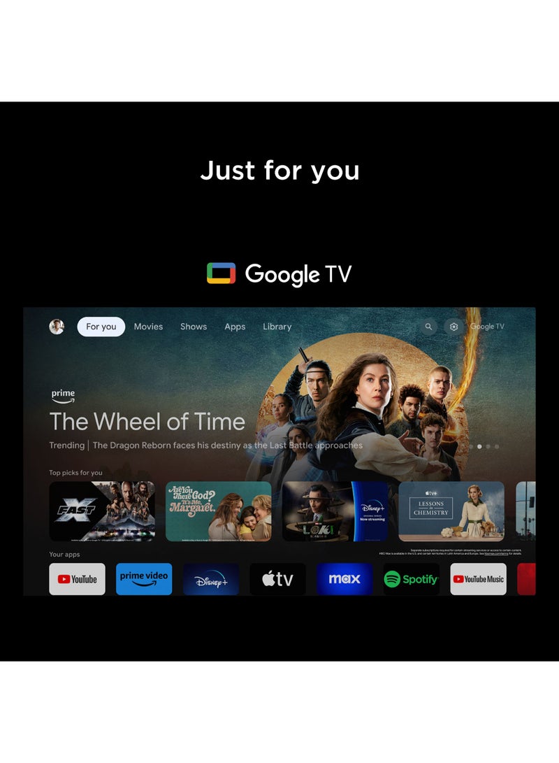 TCL 55 Inch 4K UHD HDR 10 Google TV, Dynamic Color Enhancement, Dolby Audio, HVA Panel, MEMC, Multiple Eye Care with Metallic Bezel-less Design, 55V6C (2025 Model)