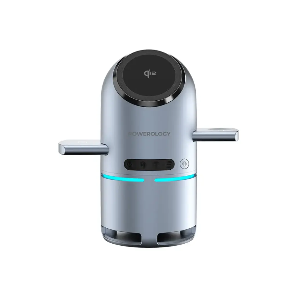 [PWCUQC039] Powerology Qi2 Speaker Charge Station - Gray