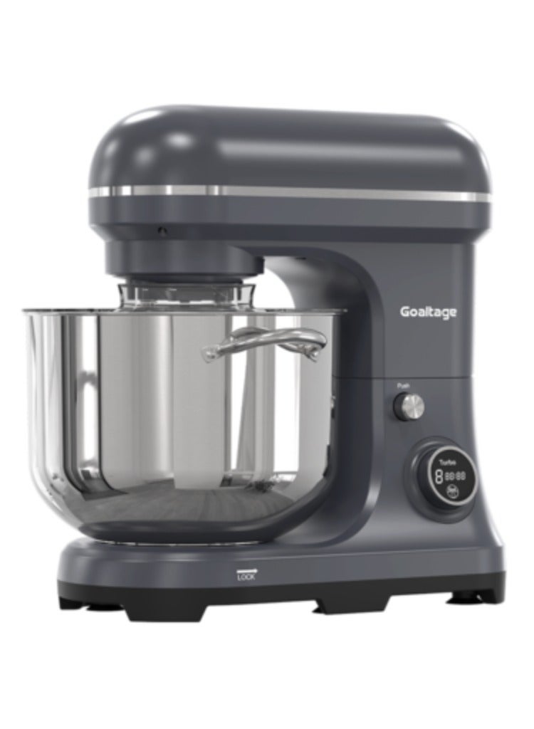 PowerCraft Stand Mixer Stainless Steel, 10L Capacity, 2000W, 8-Speed Modes, Digital Screen, Anti-Slip Feet