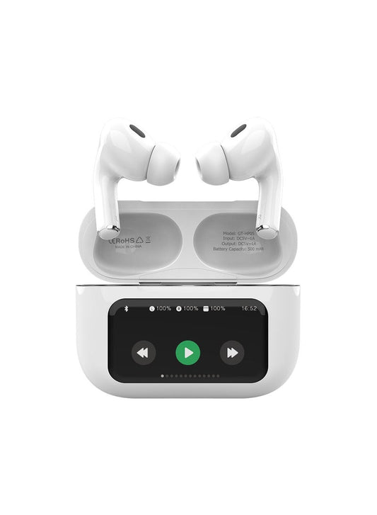 HP05 SmartTune True Wireless HeadPhones with ANC and ENC Technology, Siri and Google Voice Assistant, and Intuitive Controls - White
