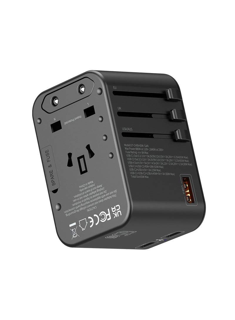 Wall Charger 65W Travel & Safety Protection and Multi-Port Functionality