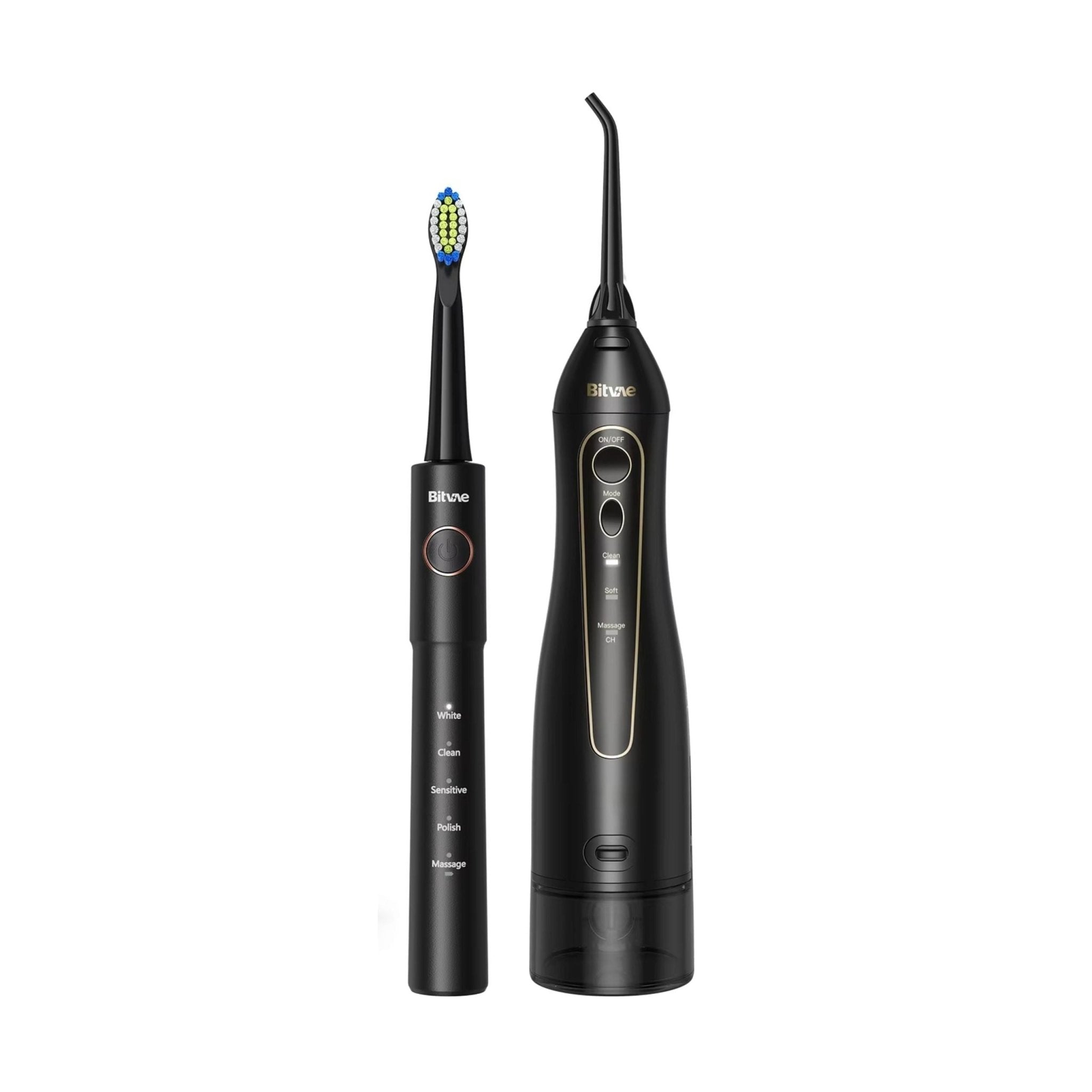 Bitvae Oral Care E11 Electric Toothbrush and F5020E Oral Irrigator - Black