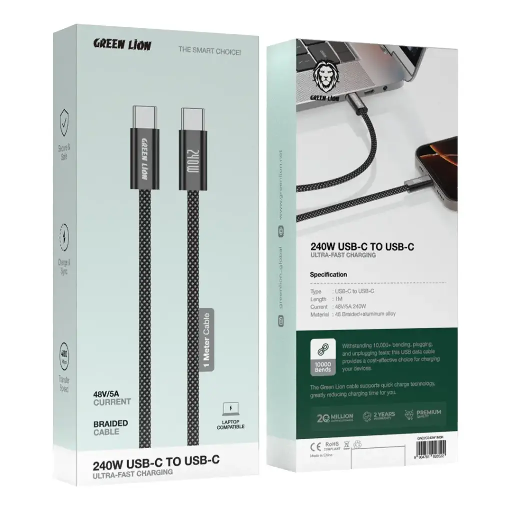Green Lion 240W USB-C to USB-C Ultra Fast Charging Cable