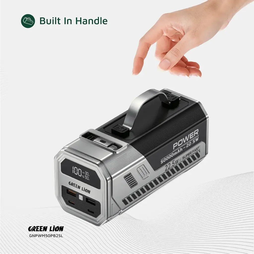 Green Lion 50000mAh Power Bank 22.5W - Silver