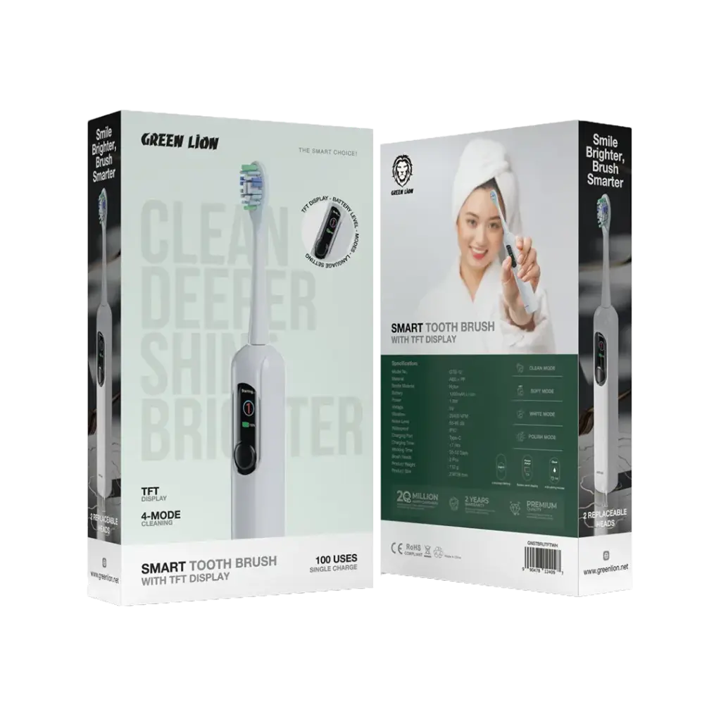 Green Lion Smart Tooth Brush - White