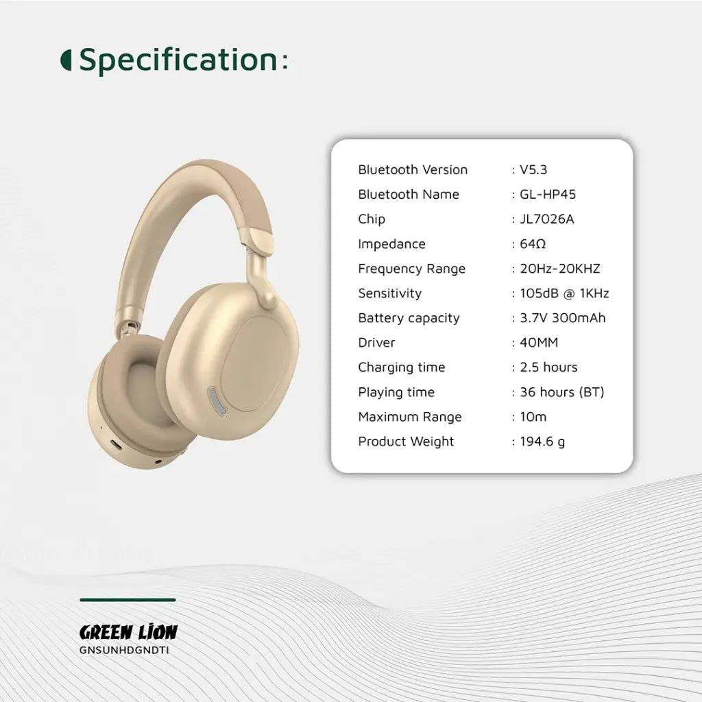 Green Lion Sunstone Wireless Headphone - Desert Titanium