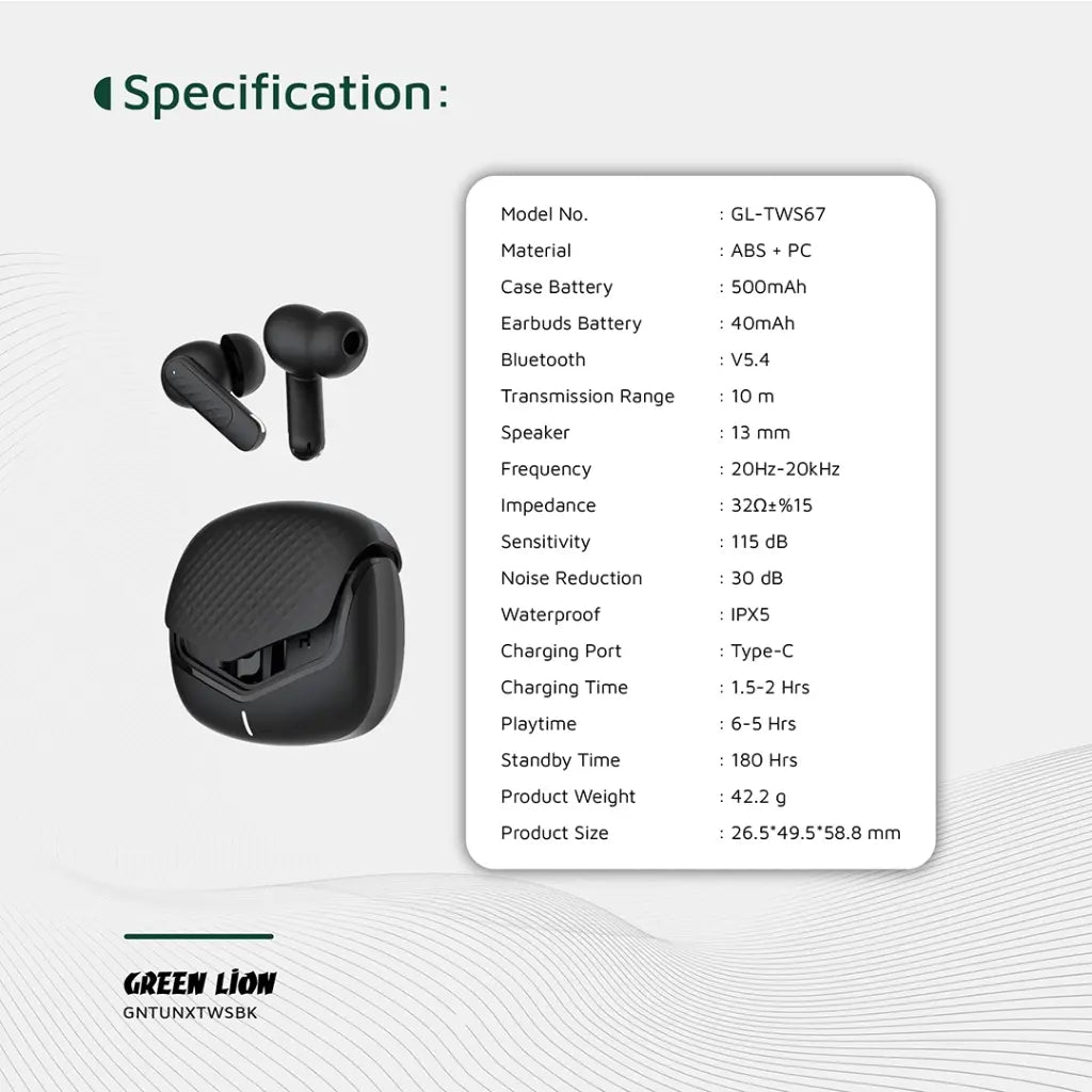 Green Lion Tune X True Wireless Earbuds