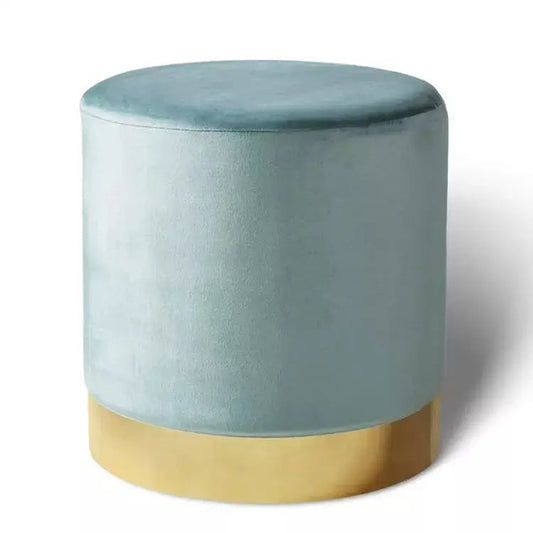 Velvet Upholstered Round Ottoman