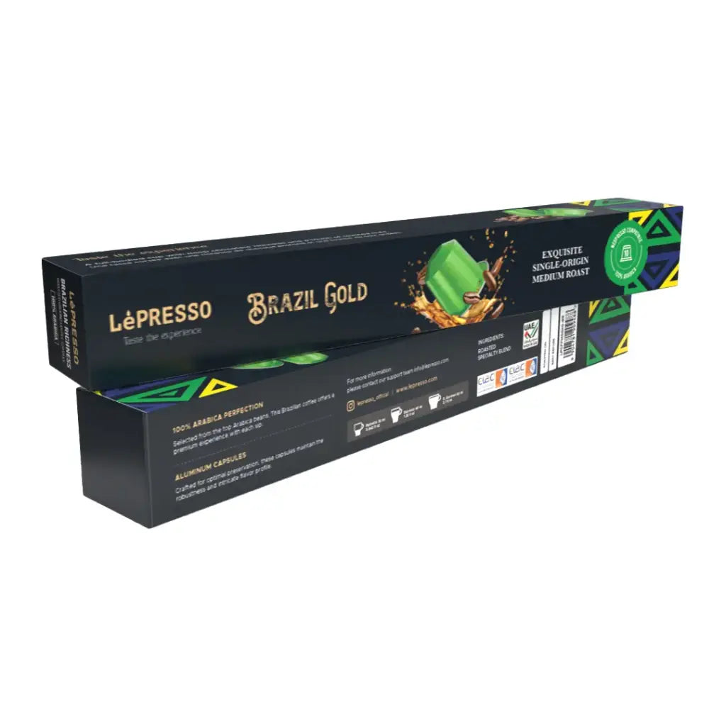 Lepresso Aluminum Capsules for Nespresso Blended 10Pcs Gold