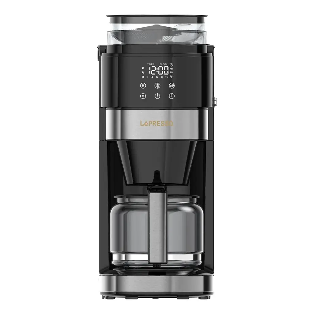 Lepresso Coffee Brewer With Bean Grinder - Black