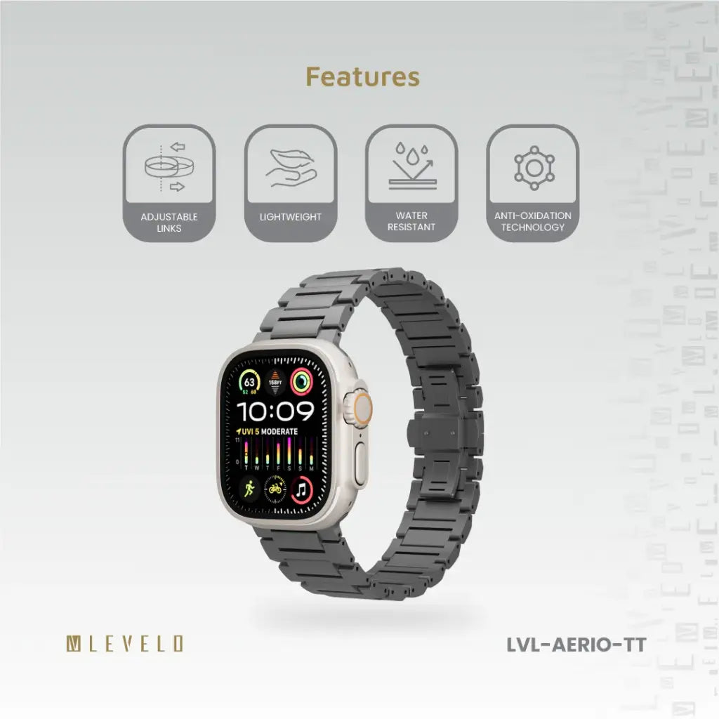 Levelo Aerio Titanium Watch Strap for Apple Watch 49/46mm 