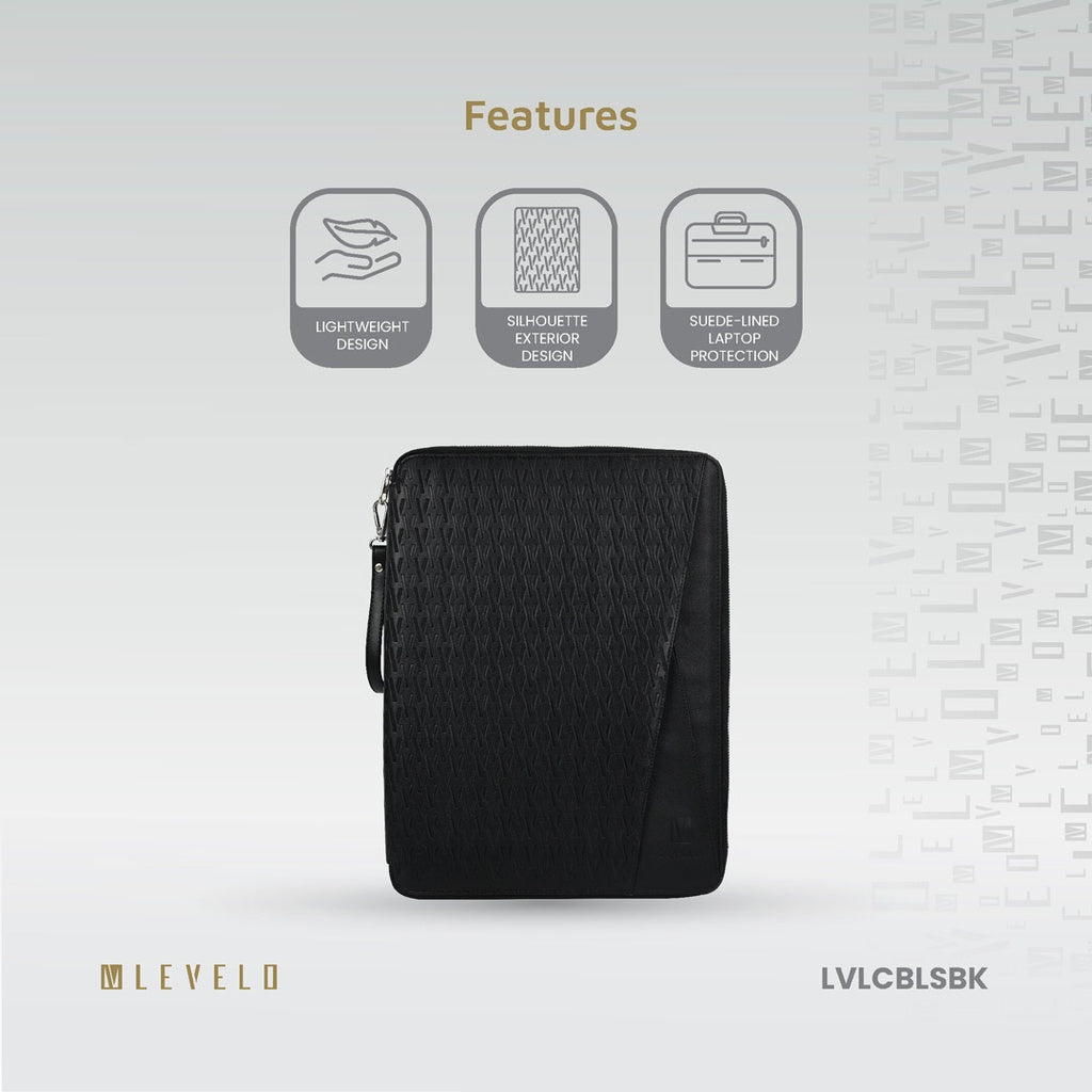 Levelo Cristallo Booktype Laptop Sleeve - Black