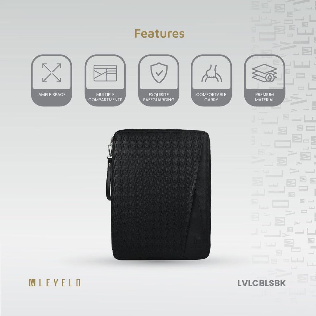 Levelo Cristallo Booktype Laptop Sleeve - Black