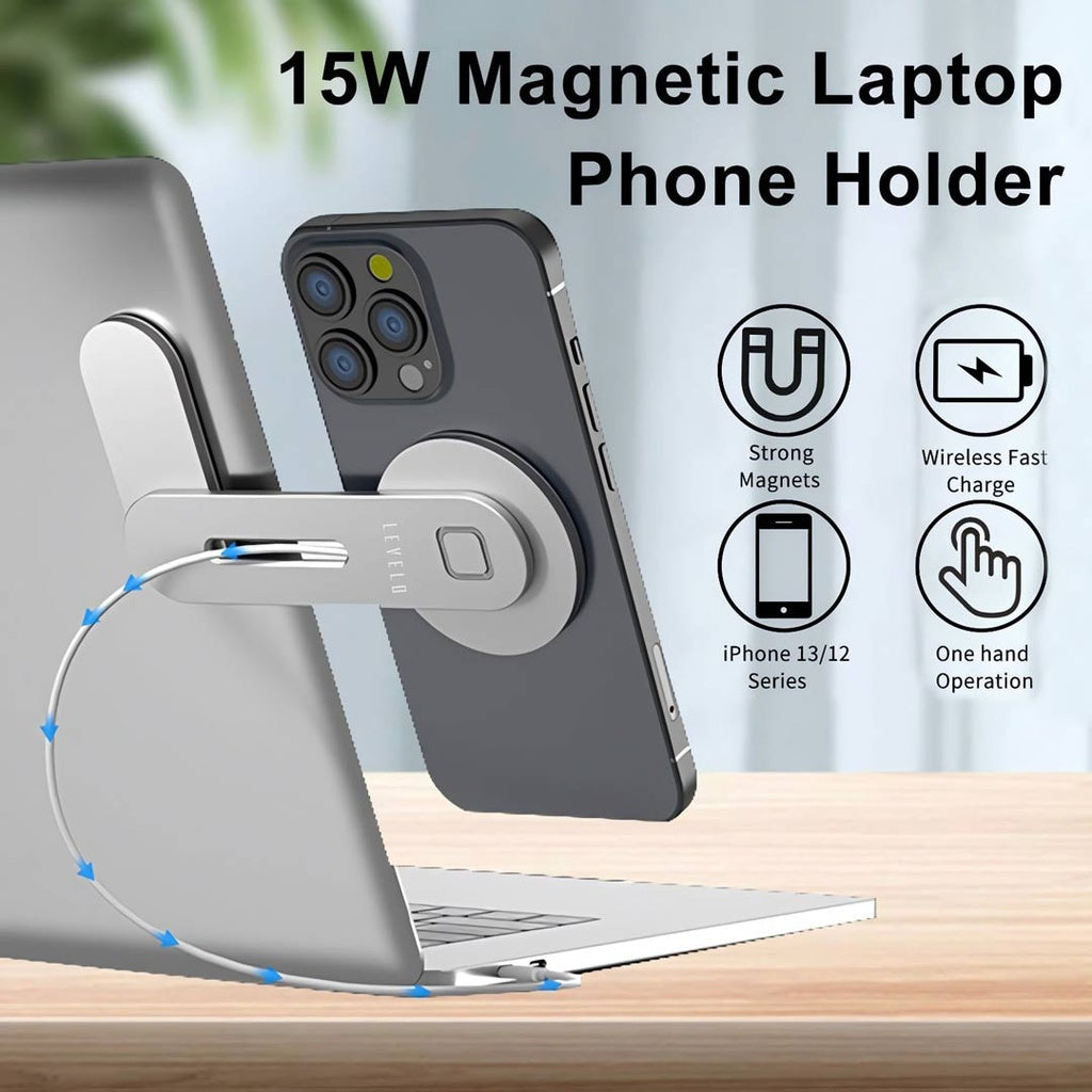 Levelo Energia MagSafe Wireless Charging Phone Stand - Silver