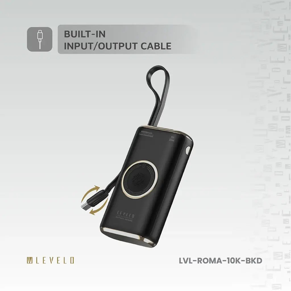 Levelo Roma 10000mAh Power Bank With Integrated Cable & Apple Watch Charger