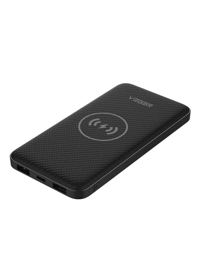VEGER 20,000mAh Wireless Power Bank – 10.27W Fast Charging, Black