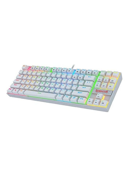 Kumara Wired 80% TKL Mechanical Keyboard, Outemu Blue Switch, Metal and ABS Construction, Adjustable Height, Double-Shot Injection, Gold-Plated USB, White | KUMARA K552W-RGB