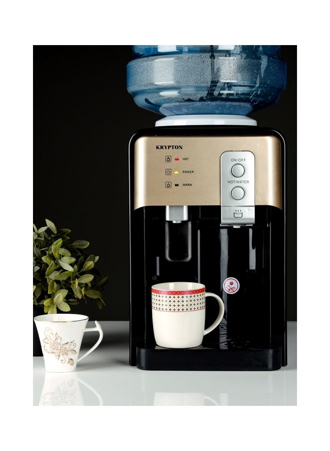Hot and Normal Water Dispenser, 2 Taps | Stainless Steel Water Tank & Plastic ABS Housing Water Dispenser KNWD6380 Black and Gold