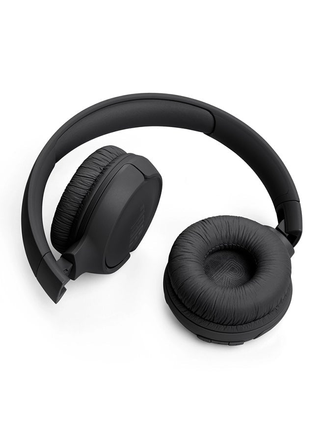 Tune 520Bt Wireless On Ear Headphones Pure Bass Sound 57H Battery Hands Free Call Plus Voice Aware Multi Point Connection Lightweight And Foldable Black