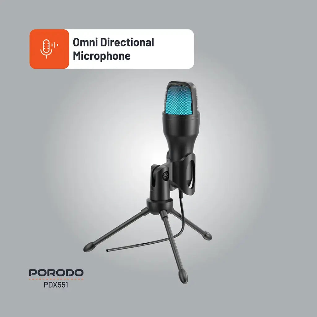 Porodo Gaming Condenser Microphone - Black