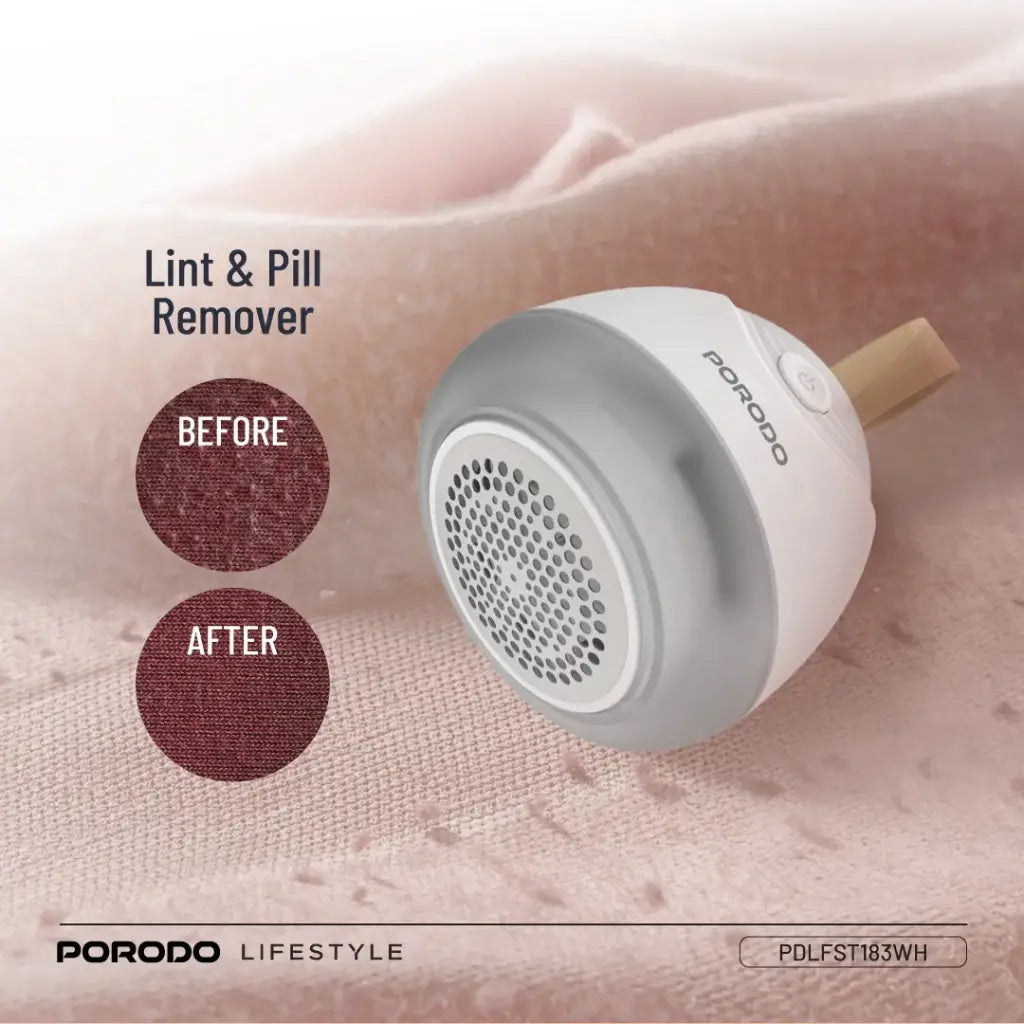 Porodo Lifestyle Fabric Shaver Lint & Bobbles Remover - White