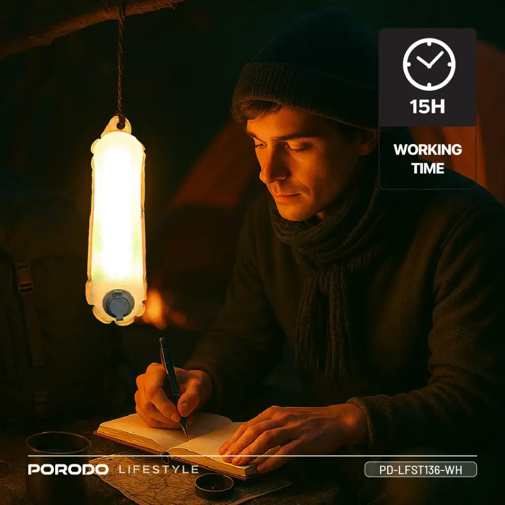 [PD-LFST136-WH] Porodo Lifestyle Inflatable Outdoor Magnetic Tube Light - White