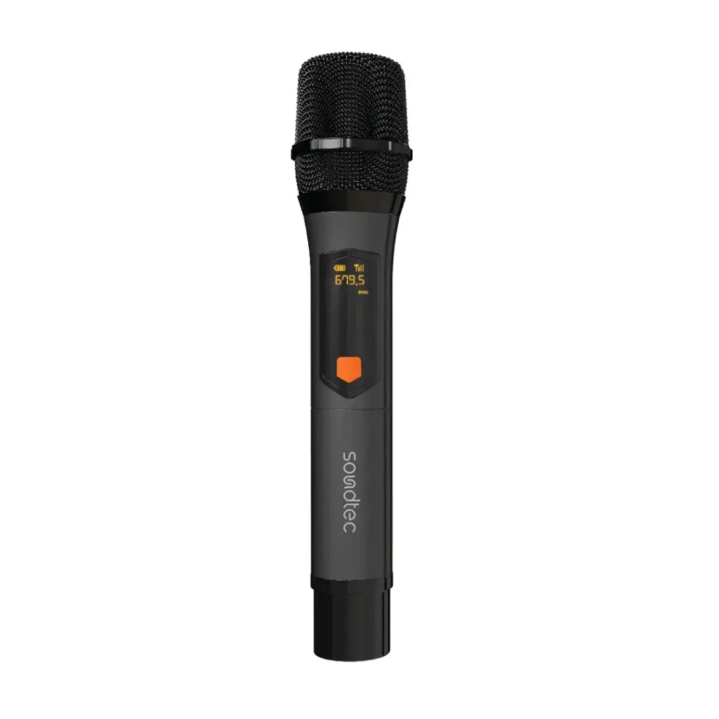 Porodo Soundtec Duo Mic Aluminum Rechargeable Wireless Microphone - Black