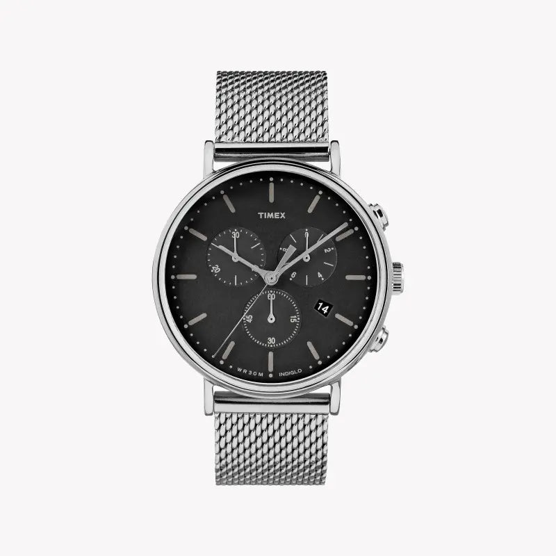 Timex Unisex Brass Silver Watch, Black Dial | TW2R61900-0