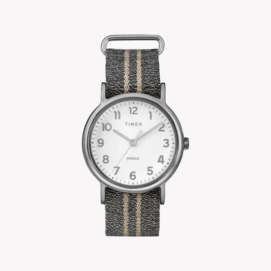 Timex Women's Blue Fabric Watch, White Dial | TW2R92200-0