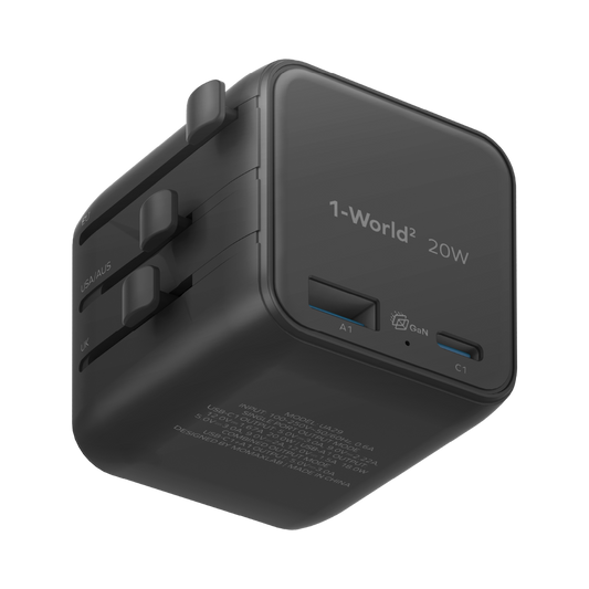 MOMAX - 1 World² 20W Universal 2 Port Travel Adapter