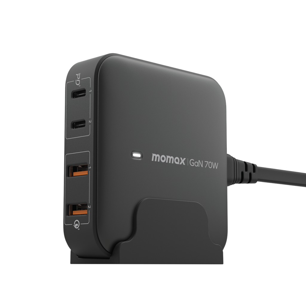 MOMAX ONE PLUG PD 70W GAN 4 PORTS DESKTOP CHARGER