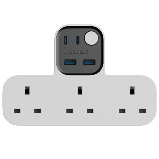 Momax 1-Charger Work Flow T-Shaped Extention 3 Socket With USB