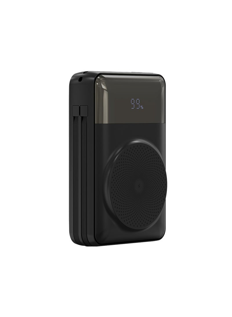 PB11 FlexCharge 20K Power Bank 22W with Built-In Cable, Power Indicator, Quick Wireless Charging, Multi-Port and Stand Functionality