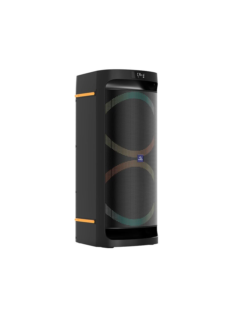 SP02 SoundBox Party Speaker including Remote Control and Wireless Microphone with High-Power Wireless Bluetooth Connection