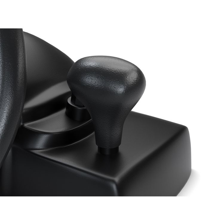 Porodo Gaming 7-in-1 Steering Wheel with Quick Pedal, Plug & Play, Gear Lever, 270° Coil-spring Mechanism, 10" Racing Wheel, 96mA Vibration Motor Operating Current - Black