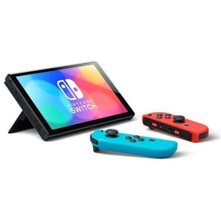Nintendo Switch OLED Neon Joy-Con Console - Red / Blue