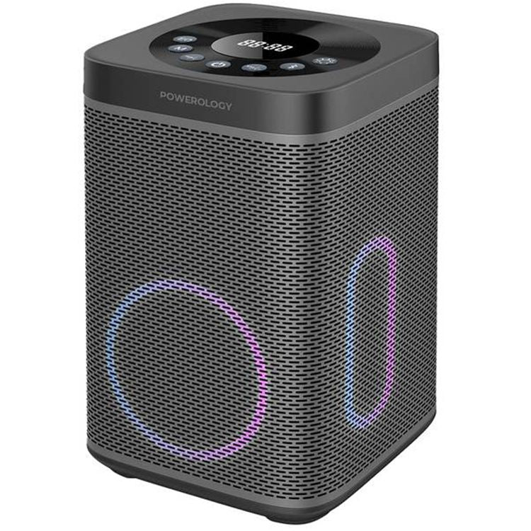 Powerology Portable Power Generator with Integrated HIFI Sound System, Dual USB-C, Dual USB-A & Dual DC Outputs, Micro SD, Microphone & AUX Inputs, 30W Power Delivery & 85W Speaker Power - Black