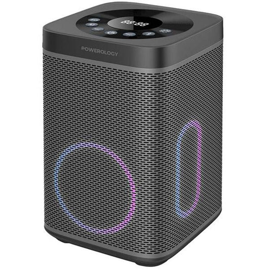 Powerology Portable Power Generator with Integrated HIFI Sound System, Dual USB-C, Dual USB-A & Dual DC Outputs, Micro SD, Microphone & AUX Inputs, 30W Power Delivery & 85W Speaker Power - Black