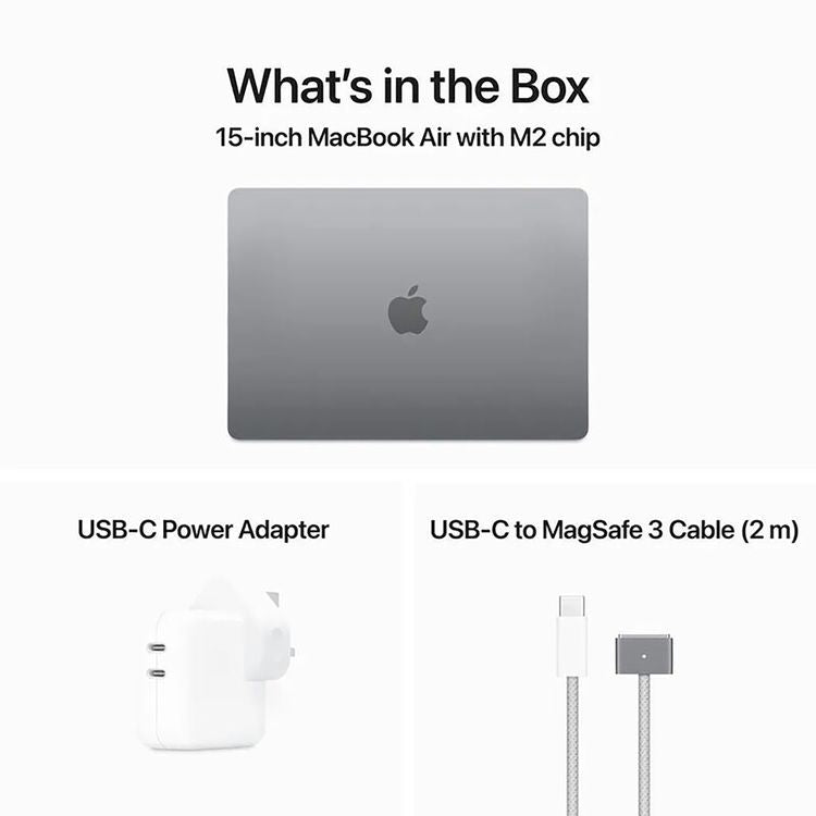 Apple MacBook Air 15-inch M2 chip 8-core CPU, 10-core GPU, 512GB, 8GB (English) - Space Gray