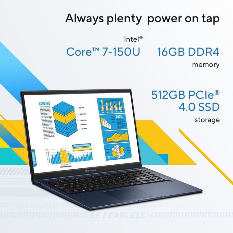 ASUS Vivobook 15 X1504VA Intel Core 7-150U, 16GB RAM, 512GB SSD, Intel Graphics, 15.6 FHD, Windows 11 Home - Cool Silver