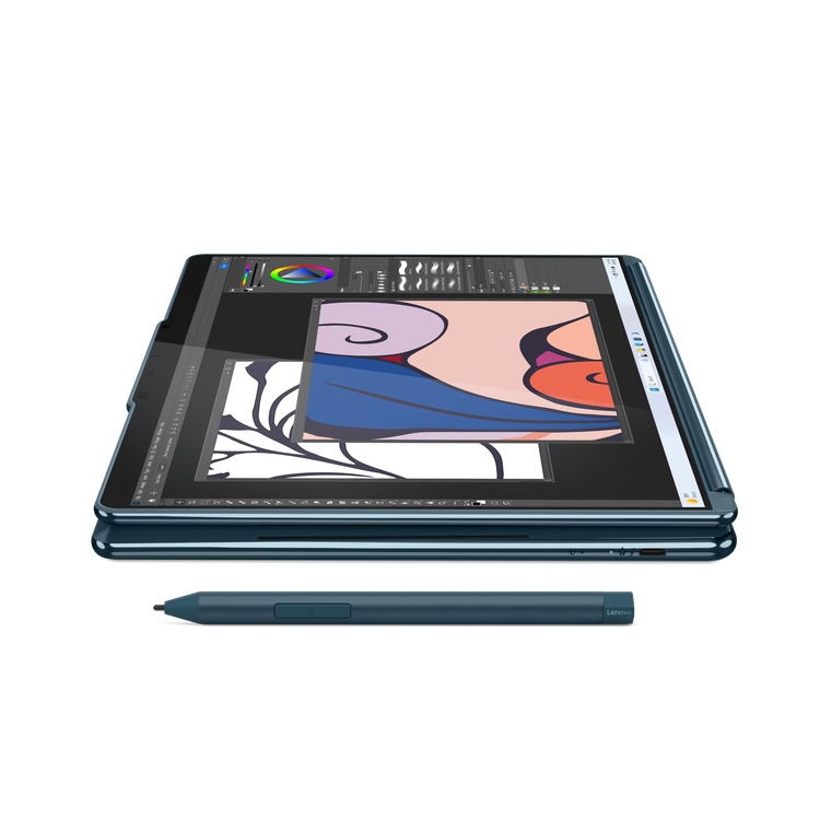 Lenovo Yoga Book 9 Convertible Laptop Notebook - Intel Core Ultra 7 155U, 16GB RAM, 1TB SSD, Intel Graphics, 2X 13.3-Inch 2.8K OLED 400nits, Windows 11 (Arabic/English) - Tidal Teal