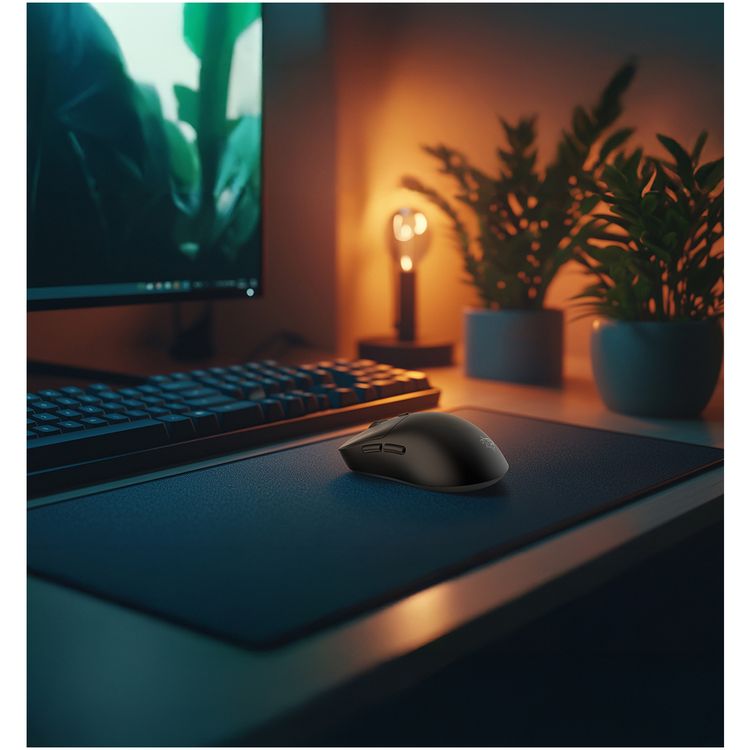 Porodo Gaming Triple-Mode 12000 DPI Gaming Mouse with 7 Programmable Keys, Lightweight Design, 6 Level DPI, Built-in 300mAh Battery - Black