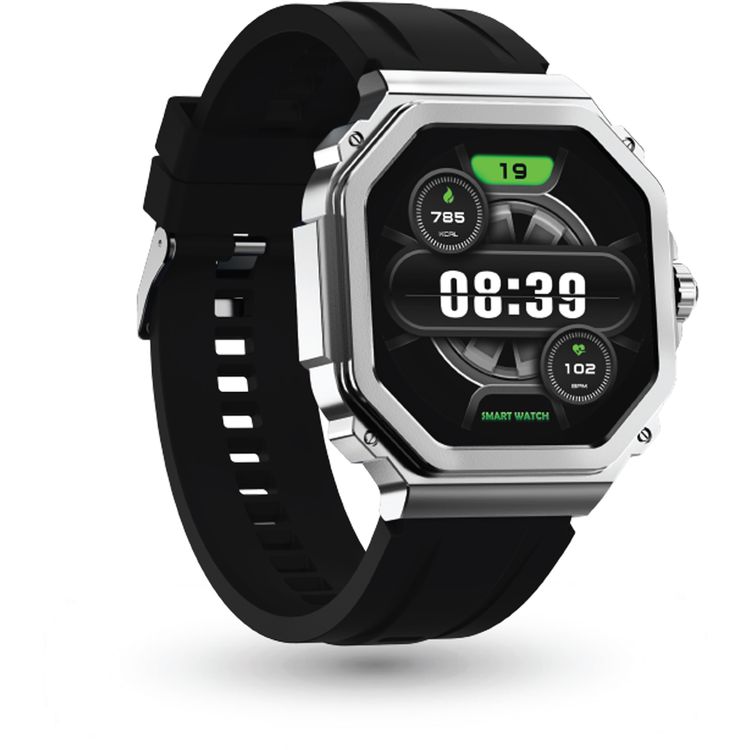 Porodo FitPulse Pro Smartwatch with 1.43-inch AMOLED Display, 466 x 466 pixels Resolution, Up to 7 Days Working Time, 400mAh Battery Capacity, 128MB Flash Memory, Bluetooth Version 5.2, IP68 Water Resistance Level - Black / Silver