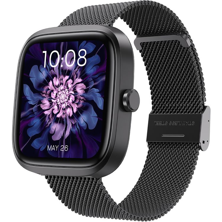 Porodo Skwer Smart Watch with 1.72" HD Screen Size, 230mAh Battery Capacity, 5 Days Working Time, 30 Days Standby Time, 2 Hours Charging Time, Smart Connectivity, Sleep Analysis, Camera Shutter, Smart Notifications, iOS 10 Above & Android 10.0 Above Compatibility - Black